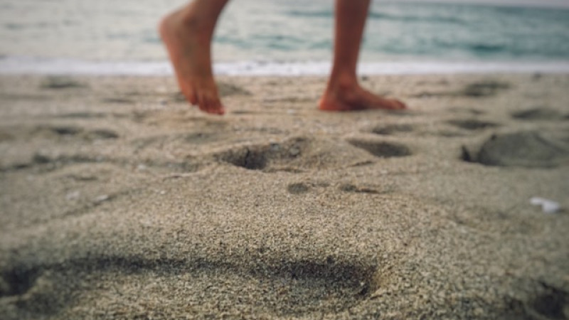 walking in sand