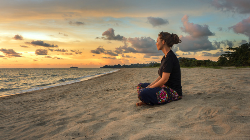 meditation on beach
