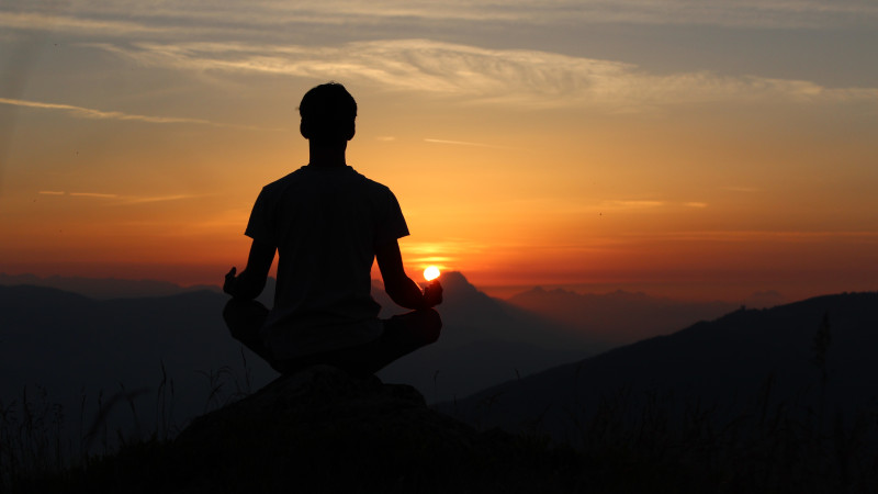 Sitting in sun rise